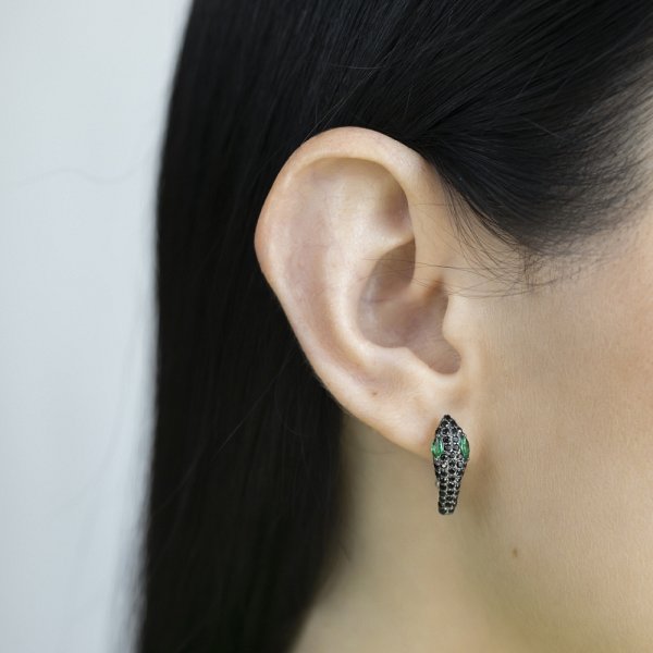 Серьги из серебра 2101524-00435 Змея