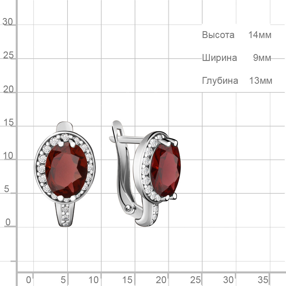 Серьги из серебра 4413703А