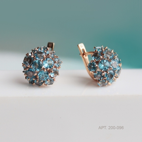 Серьги из золота 200-096  Голубой