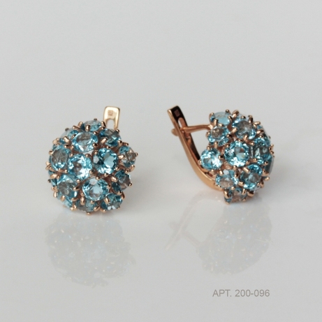 Серьги из золота 200-096  Голубой