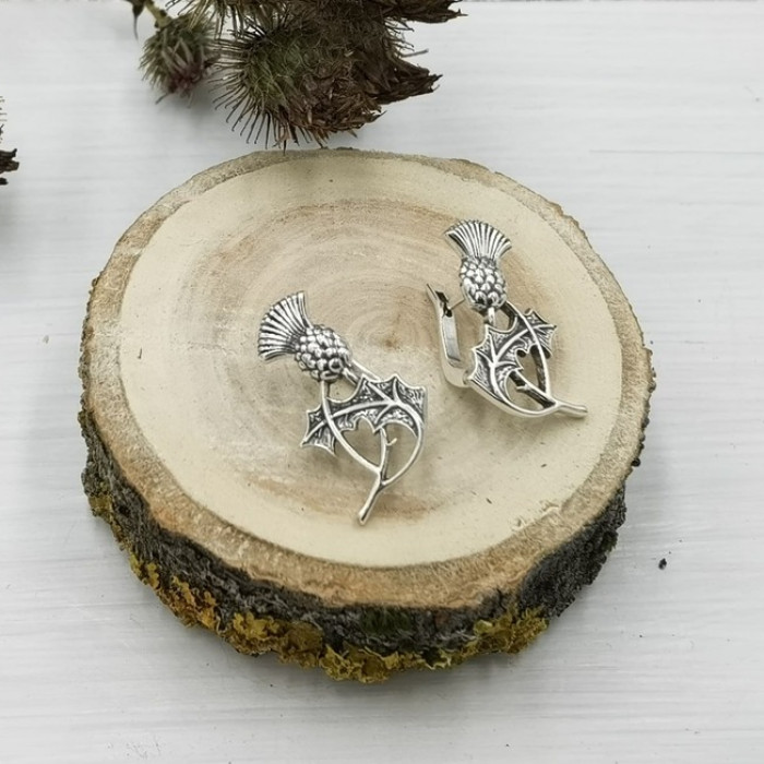 Серьги из серебра 2496 Чертополох