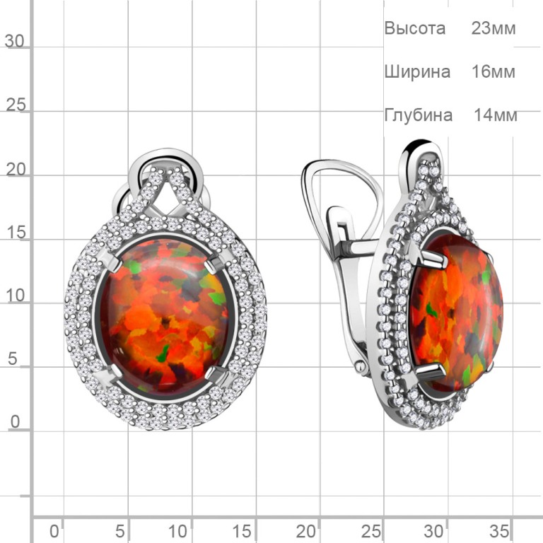 Серьги из серебра 4443487А