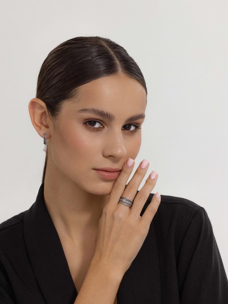 Серьги из серебра 02-4105/000Б-17