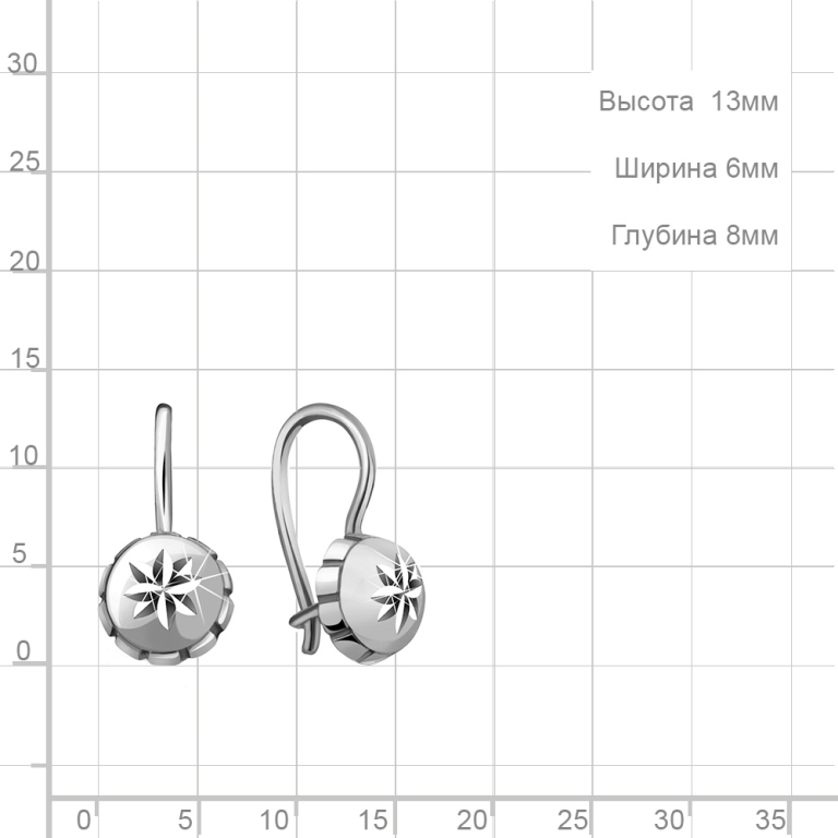 Серьги из серебра 30899
