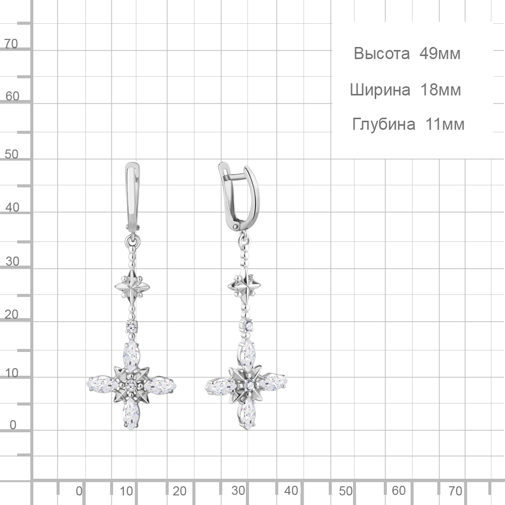 Серьги из серебра 49074А